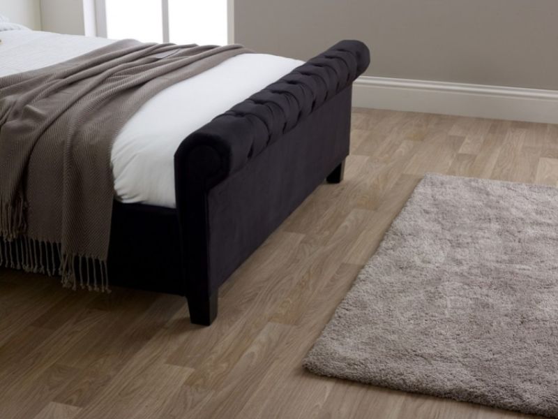 Limelight Orbit 5ft Kingsize Black Velvet Fabric Bed Frame