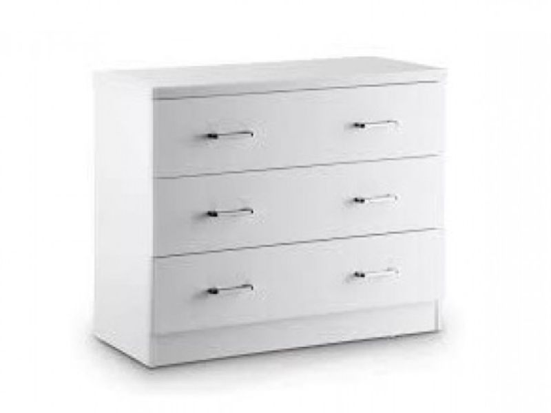 LPD Novello 3 Drawer Chest In White Gloss