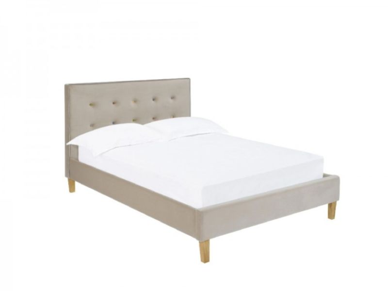LPD Camden 4ft6 Double Beige Fabric Bed Frame