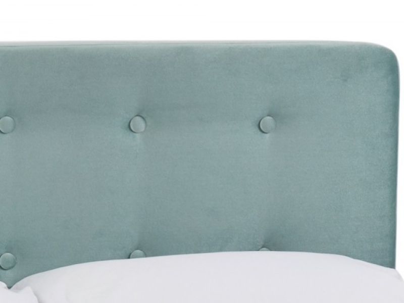 LPD Pierre 5ft Kingsize Aqua Velvet Fabric Bed Frame