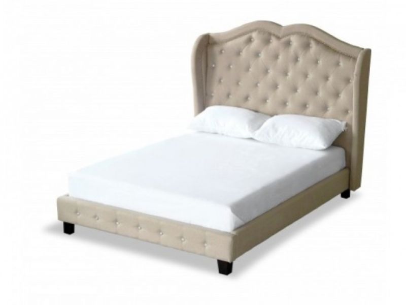 LPD Bardot 4ft6 Double Beige Fabric Bed Frame