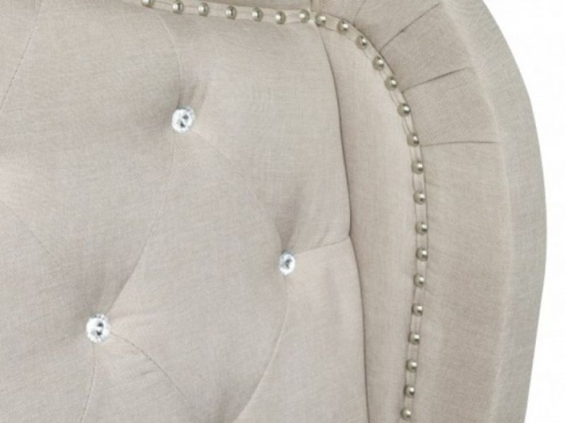 LPD Bardot 5ft Kingsize Beige Fabric Bed Frame