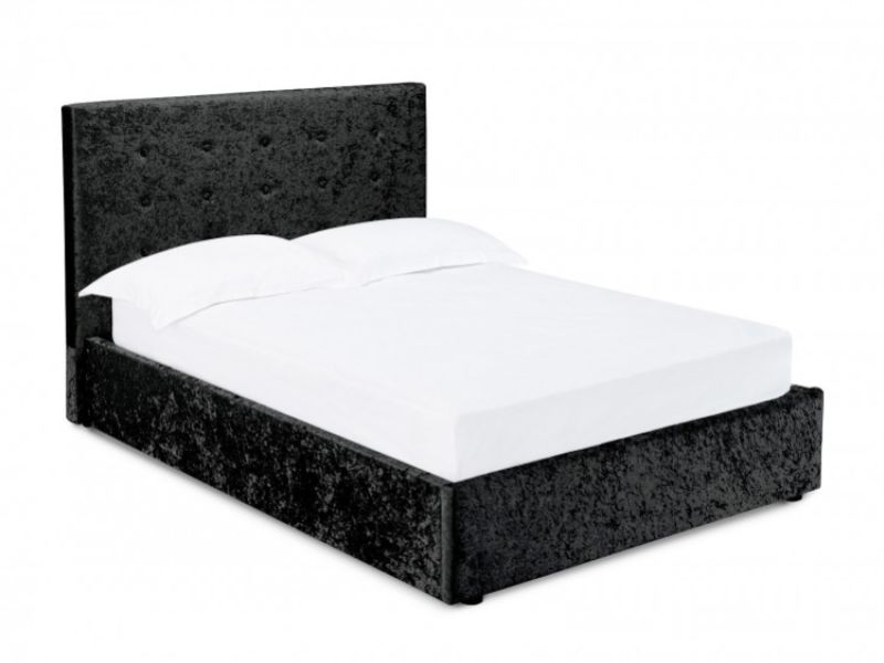LPD Rimini 5ft Kingsize Black Velvet Fabric Ottoman Bed Frame