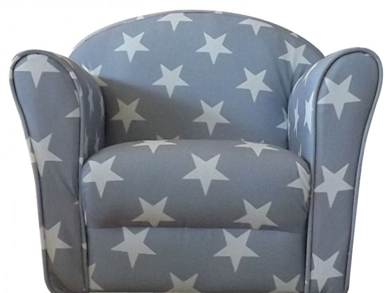 Kidsaw Grey With White Stars Childrens Mini Armchair