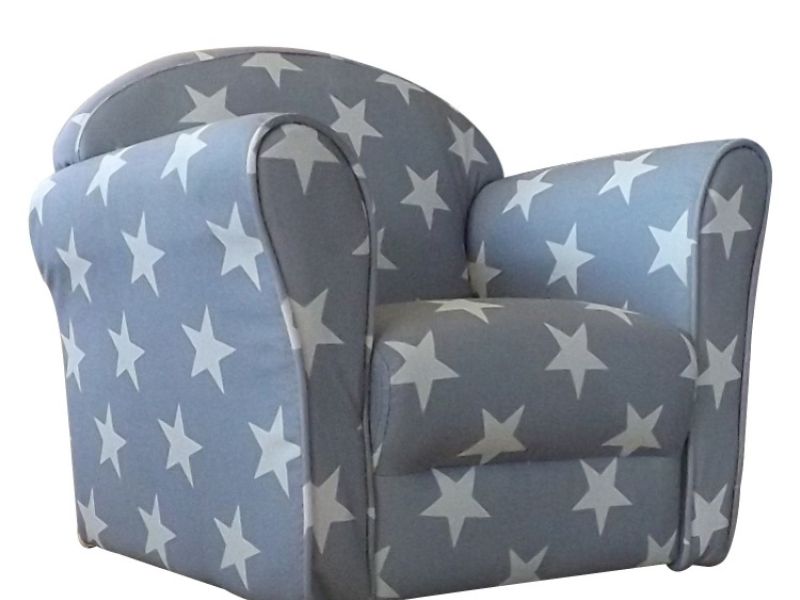 Kidsaw Grey With White Stars Childrens Mini Armchair