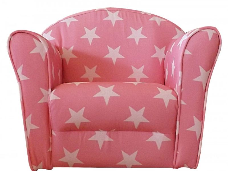 Kidsaw Pink With White Stars Childrens Mini Armchair