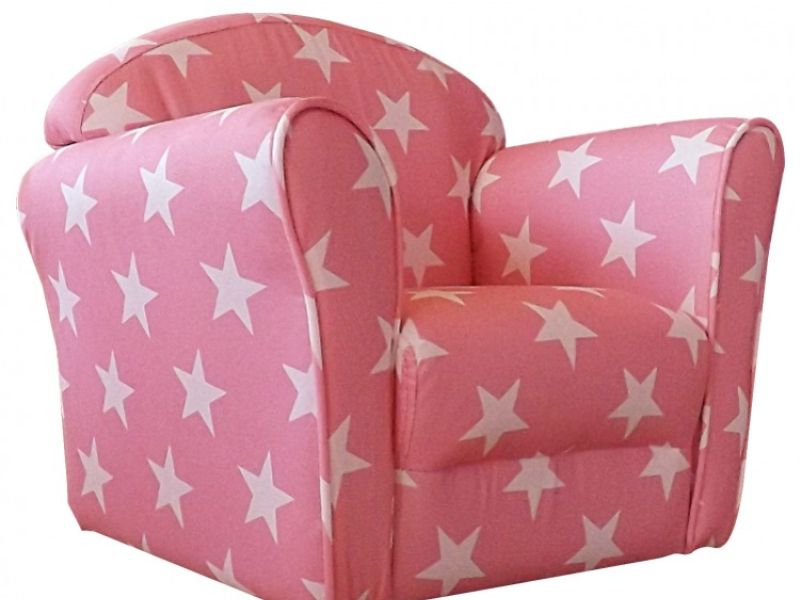 Kidsaw Pink With White Stars Childrens Mini Armchair