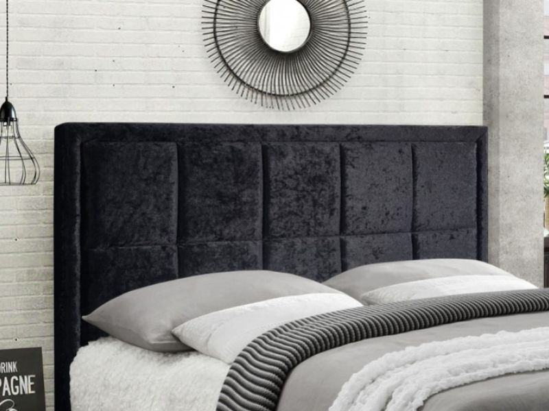 Birlea Hannover 4ft Small Double Black Crushed Velvet Fabric Bed Frame