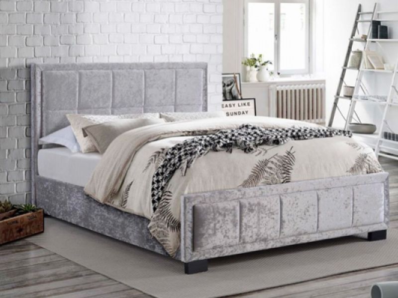 Birlea Hannover 4ft6 Double Steel Crushed Velvet Fabric Bed Frame