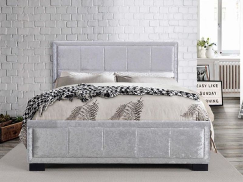 Birlea Hannover 5ft Kingsize Steel Crushed Velvet Fabric Bed Frame