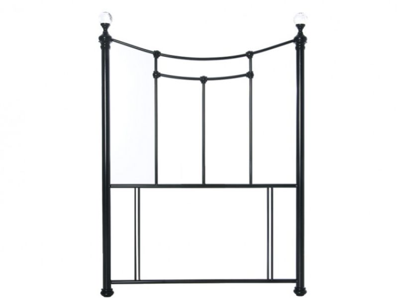 Limelight Metis 5ft Kingsize Metallic Black Metal Headboard with Crystal