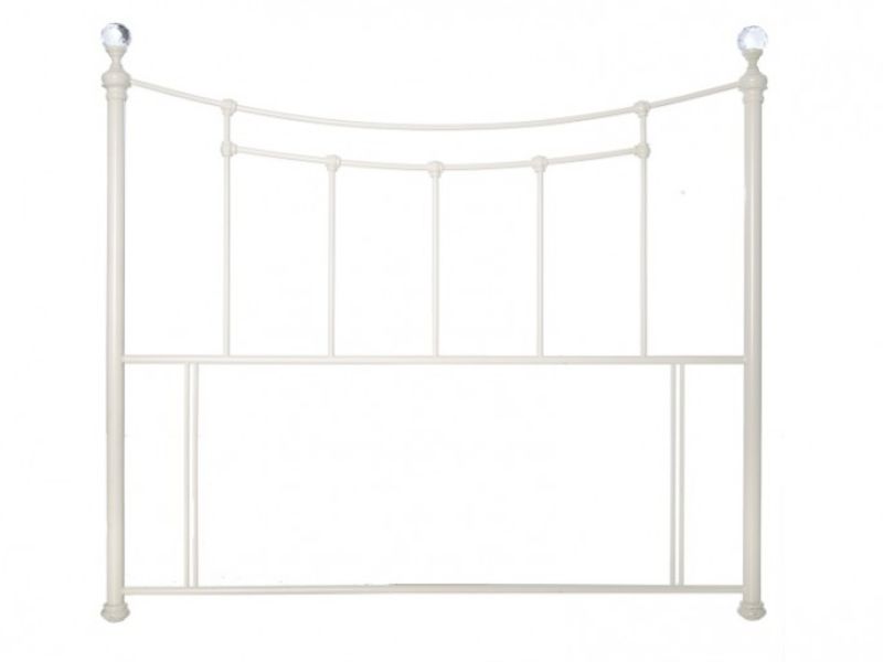 Limelight Metis 4ft6 Double Ivory Metal Headboard with Crystal