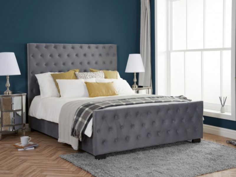 Birlea Marquis 6ft Super Kingsize Grey Velvet Fabric Bed Frame