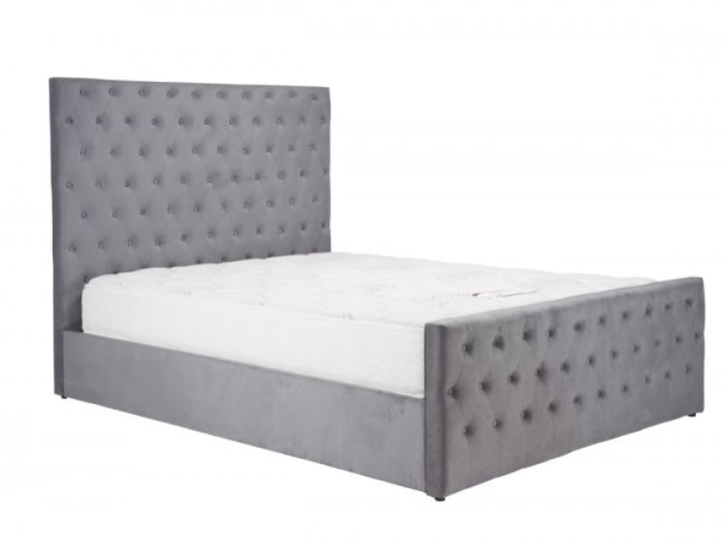 Birlea Marquis 4ft6 Double Grey Velvet Fabric Ottoman Bed Frame