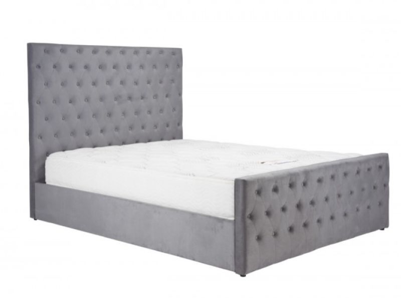 Birlea Marquis 5ft Kingsize Grey Velvet Fabric Ottoman Bed Frame