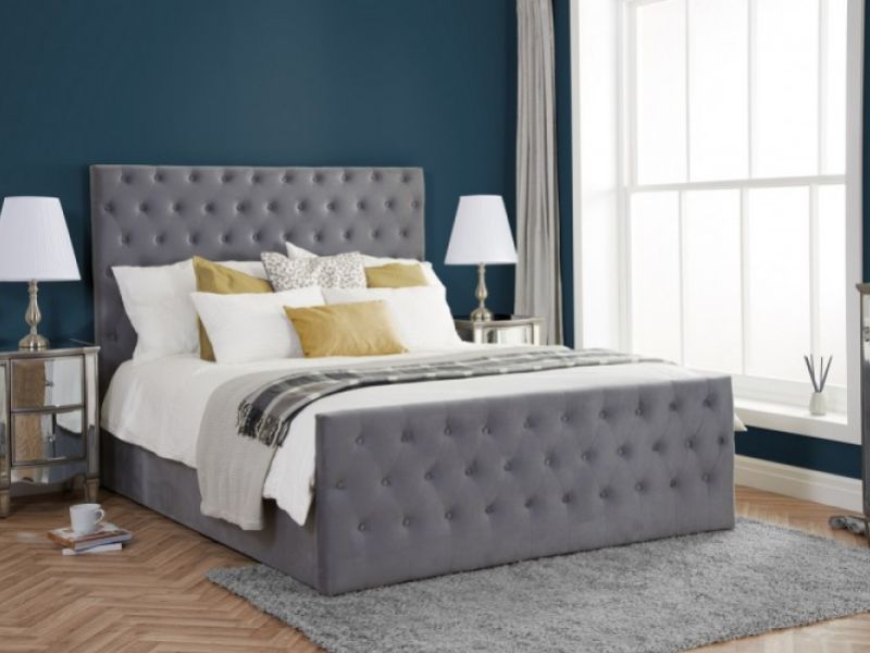 Birlea Marquis 4ft6 Double Grey Velvet Fabric Ottoman Bed Frame