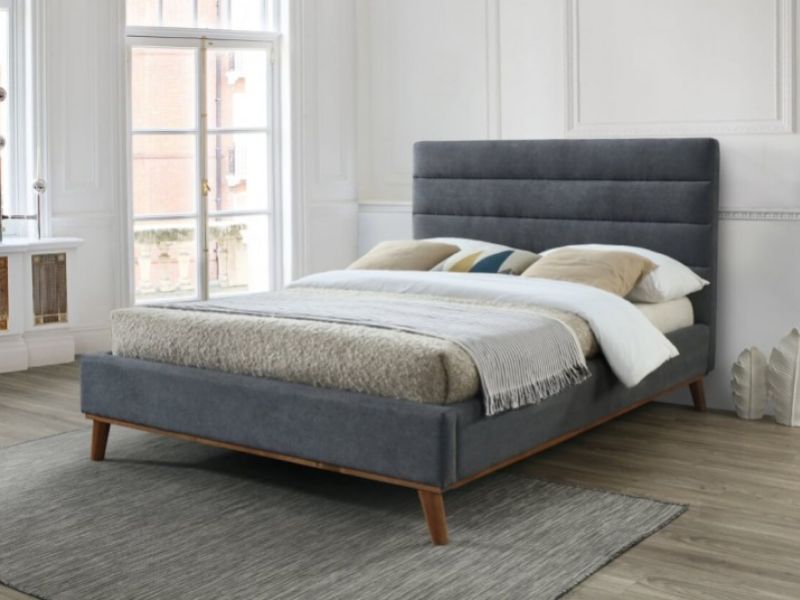 Time Living Mayfair 4ft6 Double Dark Grey Fabric Bed Frame