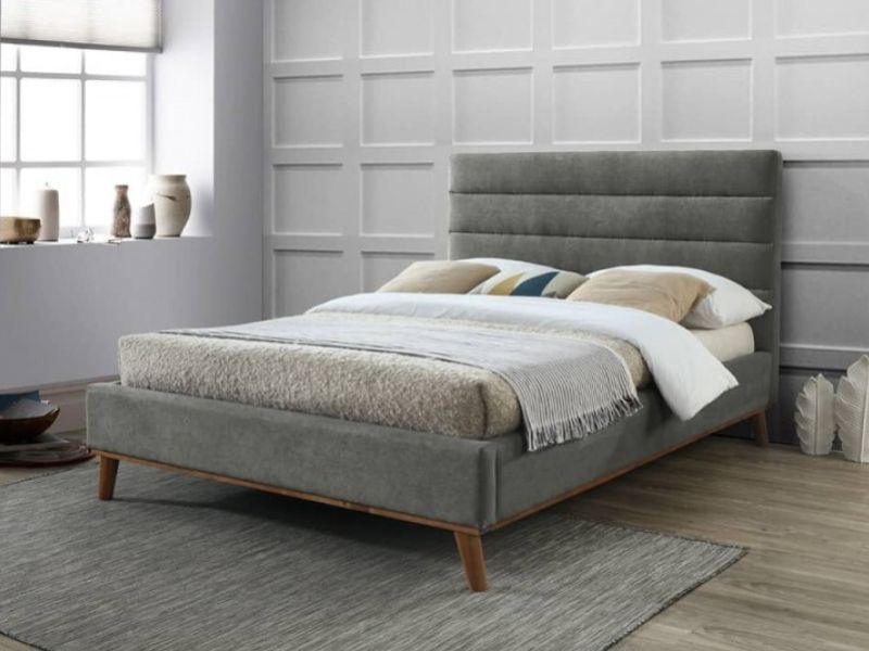 Time Living Mayfair 5ft Kingsize Light Grey Fabric Bed Frame