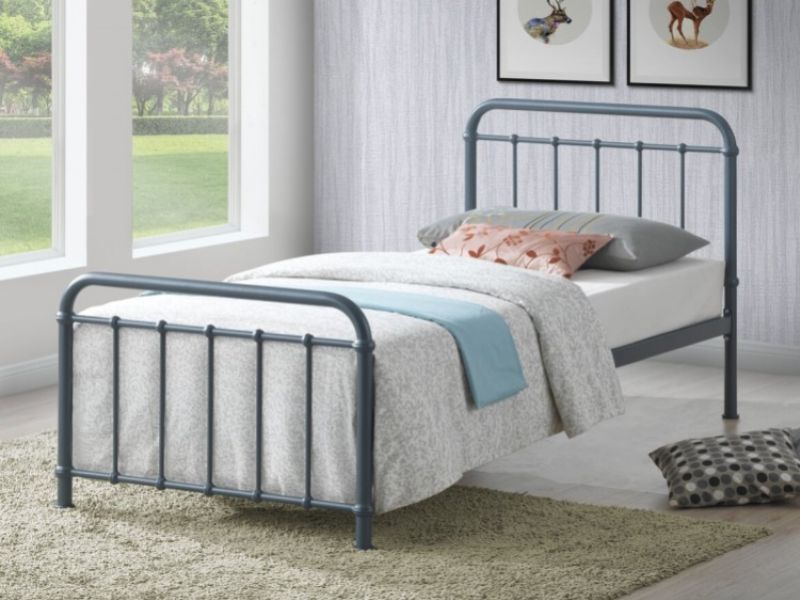 Time Living Miami 3ft Single Grey Metal Bed Frame