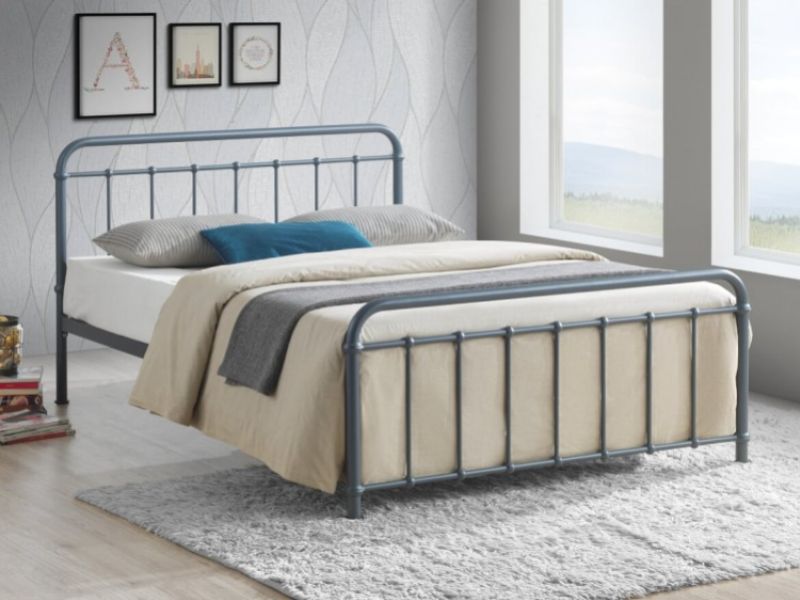 Time Living Miami 4ft Small Double Grey Metal Bed Frame