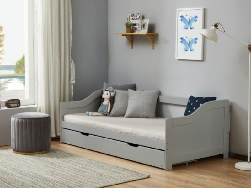 Birlea Brixton 3ft Single Grey Wooden Guest Day Bed