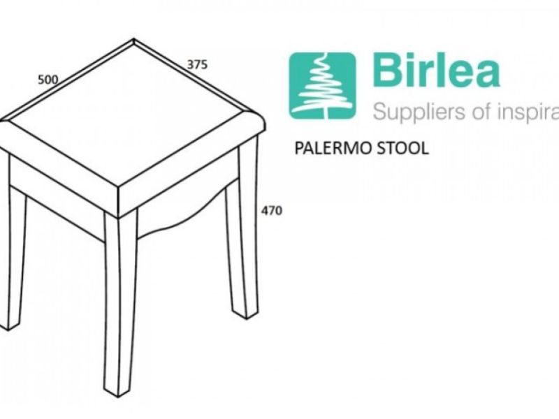 Birlea Palermo Mirrored Dressing Table Stool