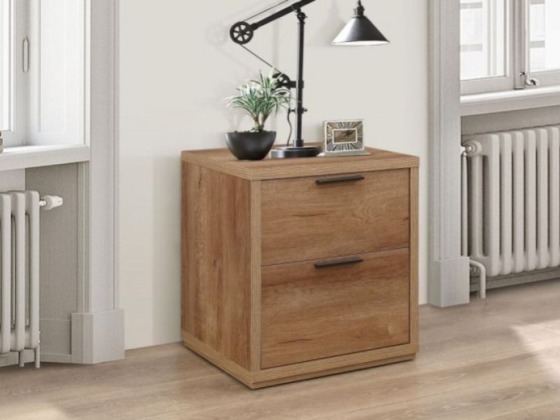 Birlea Stockwell Oak Finish 2 Drawer Bedside