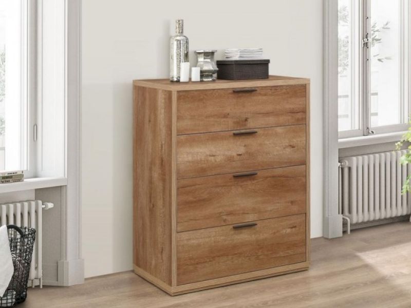 Birlea Stockwell Oak Finish 4 Drawer Chest