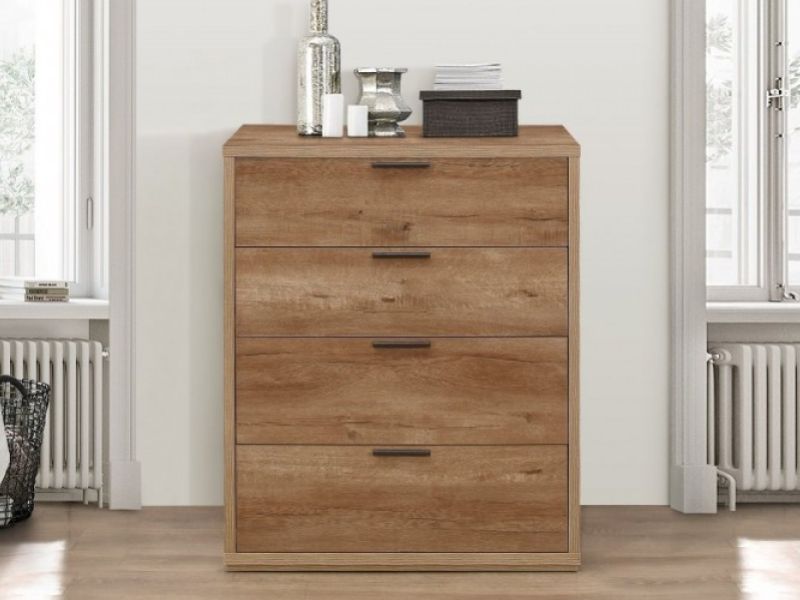 Birlea Stockwell Oak Finish 4 Drawer Chest