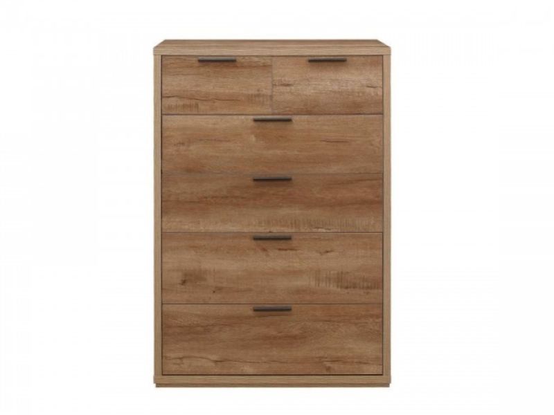 Birlea Stockwell Oak Finish 4 Plus 2 Drawer Chest