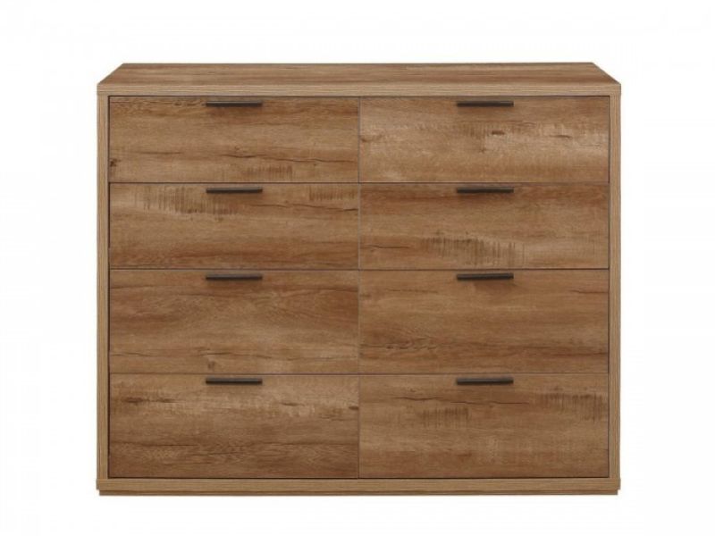 Birlea Stockwell Oak Finish 8 Drawer Merchant Chest