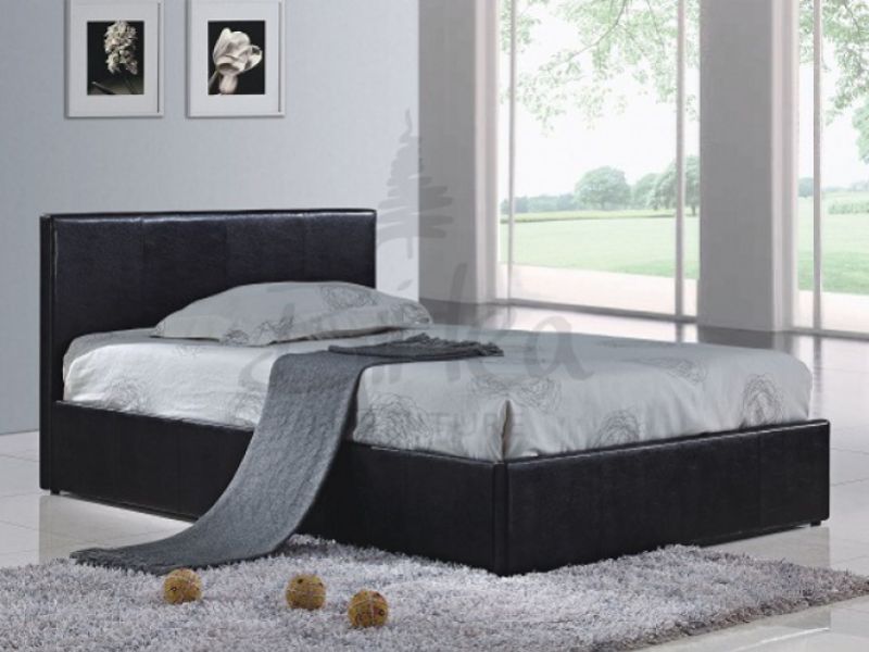 Birlea Berlin Ottoman 5ft Kingsize Black Faux Leather Bed Frame