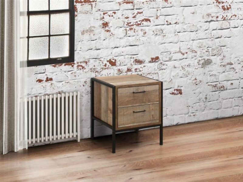 Birlea Urban Rustic Finish 2 Drawer Bedside