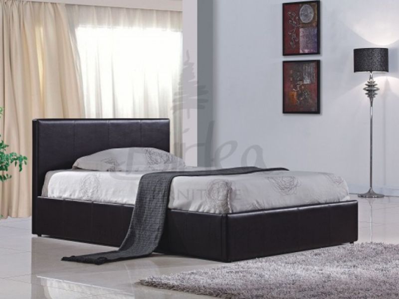 Birlea Berlin Ottoman 4ft Small Double Brown Faux Leather Bed Frame