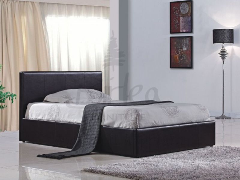 Black and shop brown ottoman