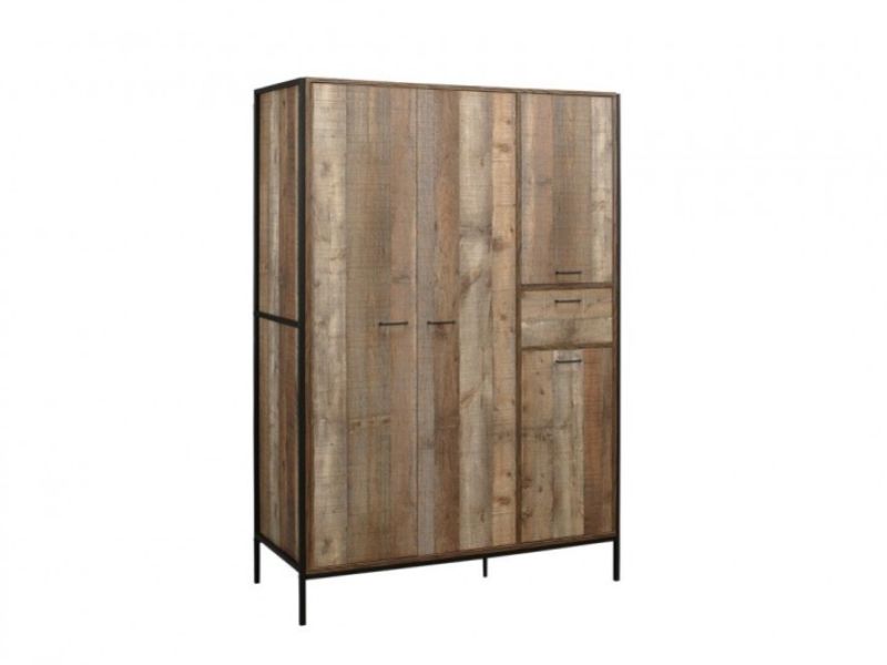 Birlea Urban Rustic Finish 4 Door Wardrobe