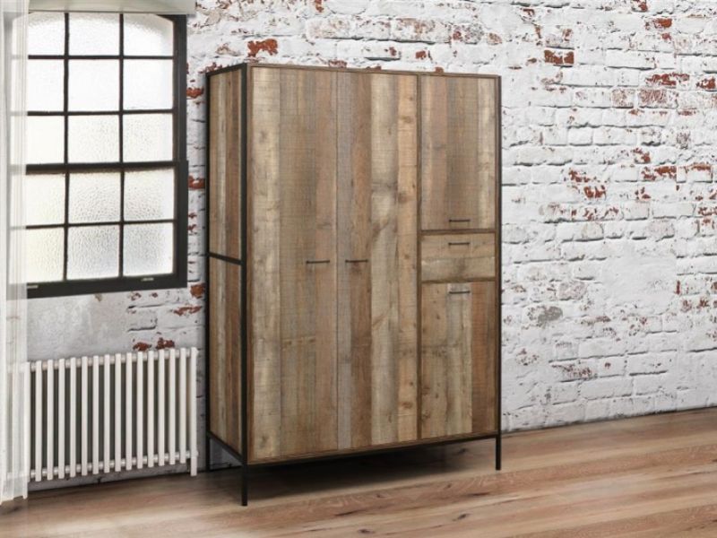 Birlea Urban Rustic Finish 4 Door Wardrobe
