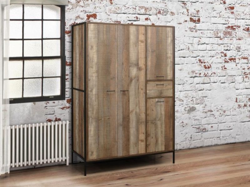 Birlea Urban Rustic Finish 4 Door Wardrobe