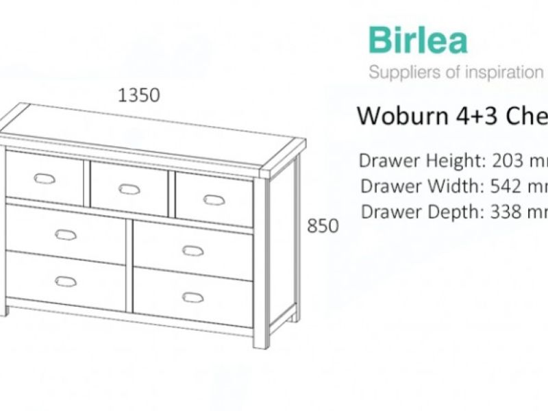Birlea Woburn Oak 4 Plus 3 Drawer Chest
