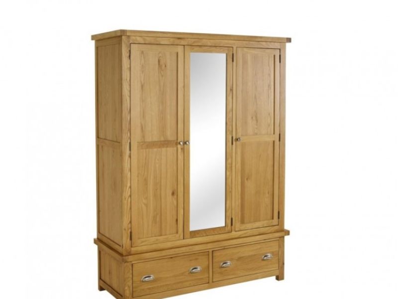 Birlea Woburn Oak 3 Door 2 Drawer Wardrobe