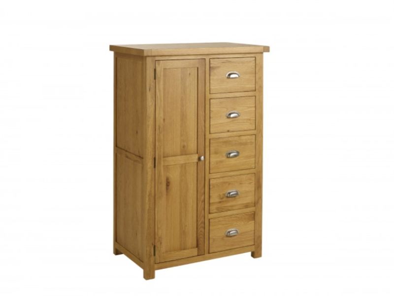 Birlea Woburn Oak 1 Door 5 Drawer Wardrobe