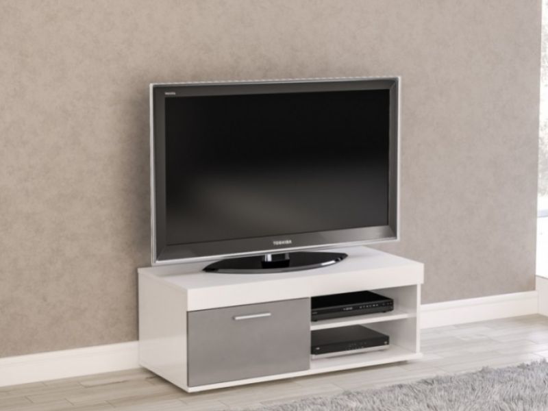 Birlea Edgeware Small TV Unit In White And Grey