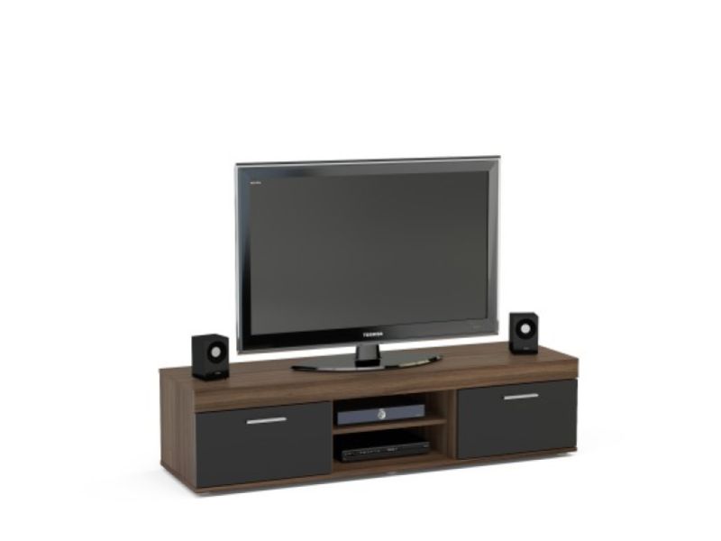 Birlea Edgeware TV Unit In Walnut And Black