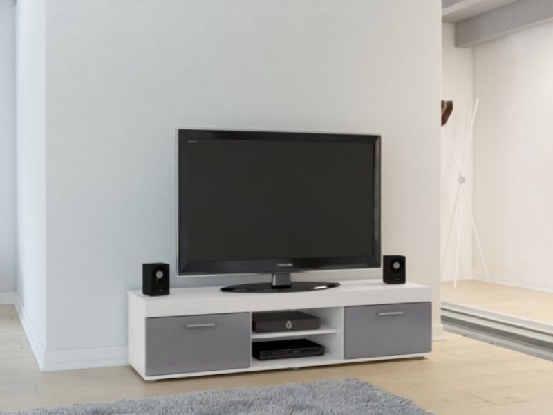 Birlea Edgeware TV Unit In White And Grey