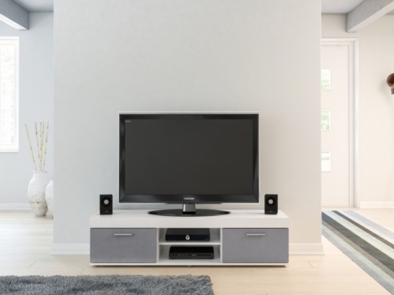 Birlea Edgeware TV Unit In White And Grey