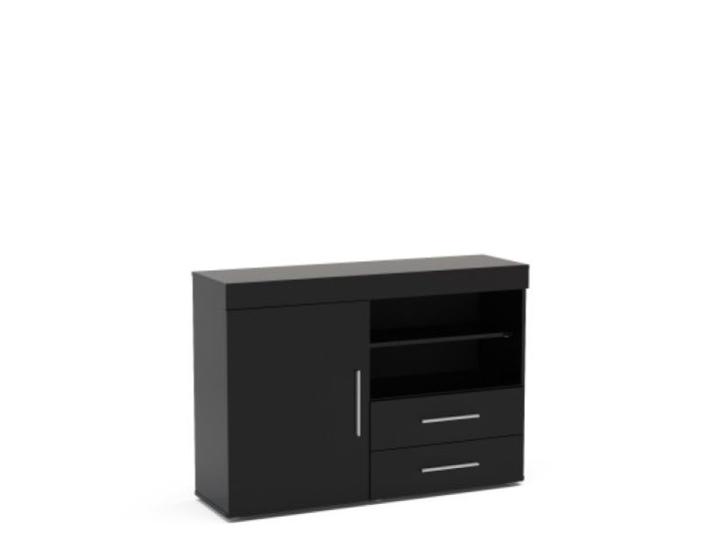 Birlea Edgeware 1 Door 2 Drawer Sideboard In Black