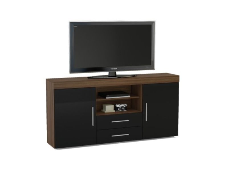 Birlea Edgeware 2 Door 2 Drawer Sideboard In Walnut And Black