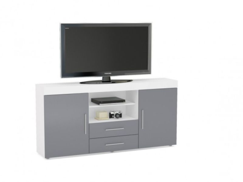 Birlea Edgeware 2 Door 2 Drawer Sideboard In White And Grey