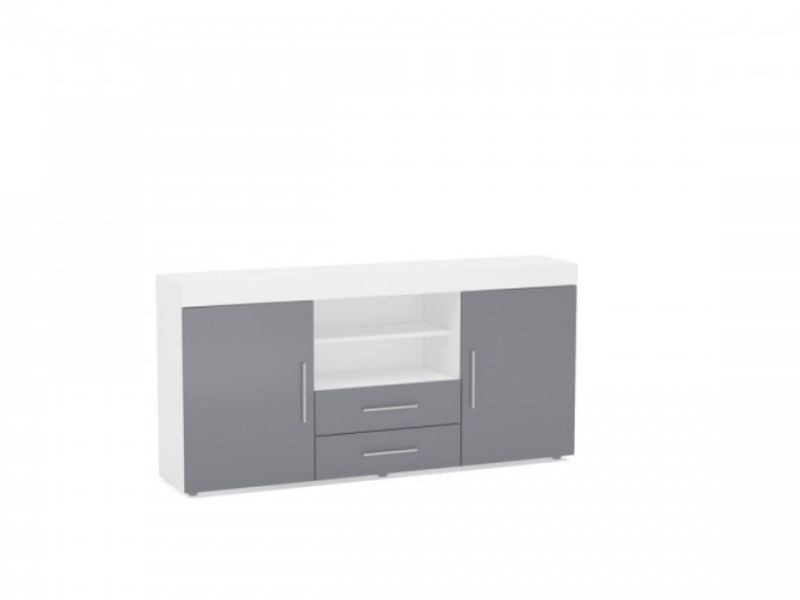 Birlea Edgeware 2 Door 2 Drawer Sideboard In White And Grey