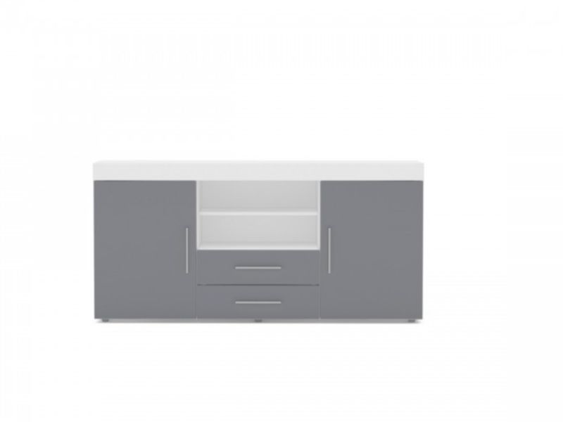 Birlea Edgeware 2 Door 2 Drawer Sideboard In White And Grey